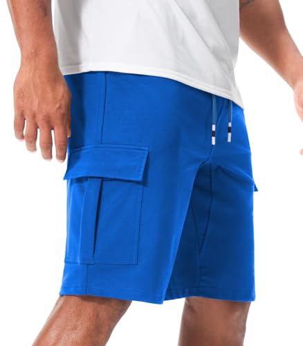 Men's Casual Cargo Shorts with Drawstring and Pockets