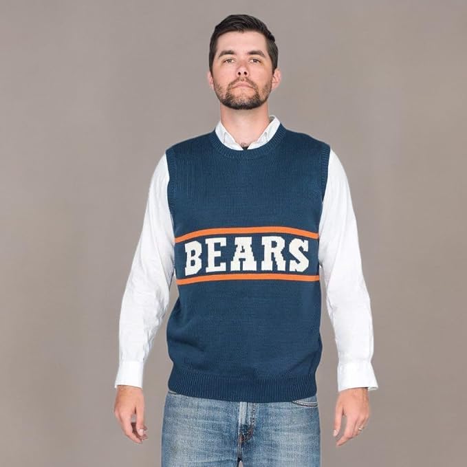 Da Bears Chicago Adult Vest Sweater - X-Large / Navy