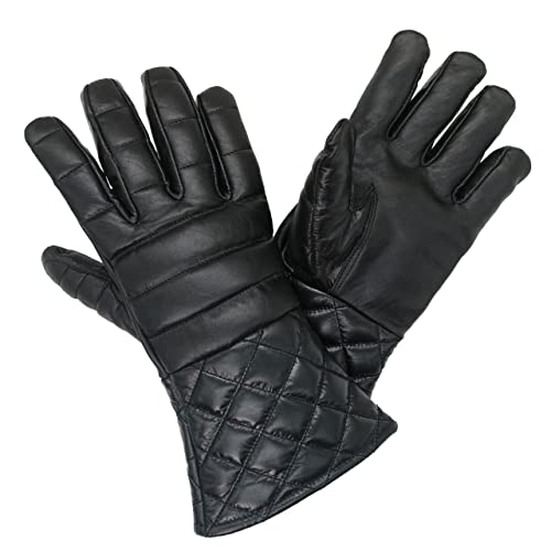 Lightly Padded Leather Fencing Gloves - Large Black
