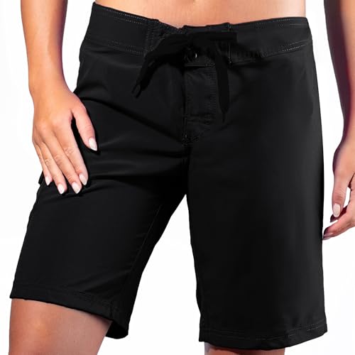 Kanu Surf Women's Marina Solid Stretch Boardshort - Black, 4