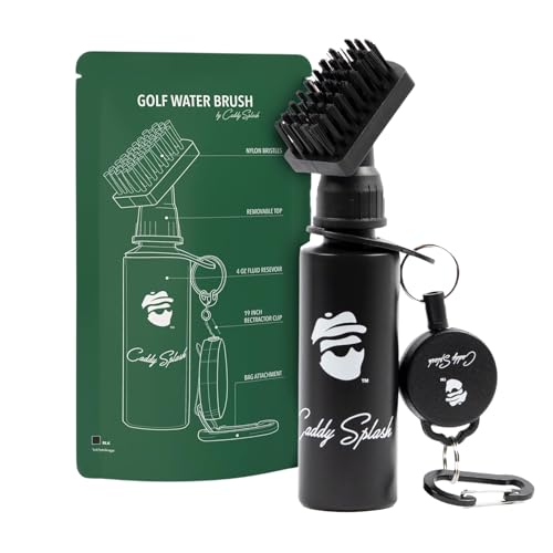 Golf Club Brush Cleaner with Water - Black, Nylon Bristles, 4 oz