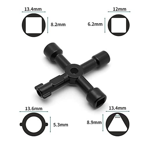 4-Way Universal Cross Key - 2 Pack - 2.8 x 2.8 Inch Black