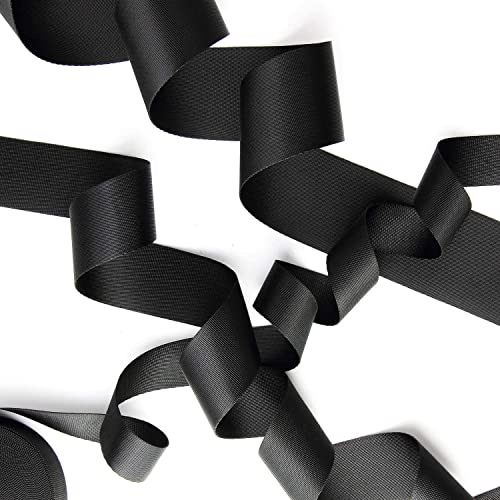 1 Inch Wide Black Nylon Webbing Strap - 10 Yards for Climbing, Bags & DIY