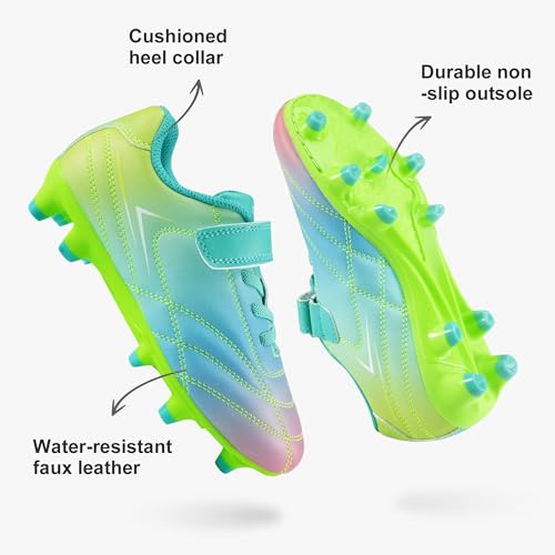 Stelle Kids Soccer Cleats - Outdoor Training & Match Shoes, Big Kid Prism Pop