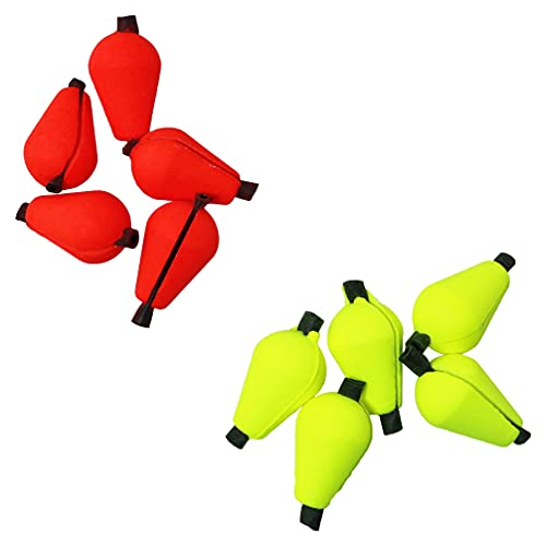 Float Foam Bobber Strike Indicators - 10pcs in Yellow & Red