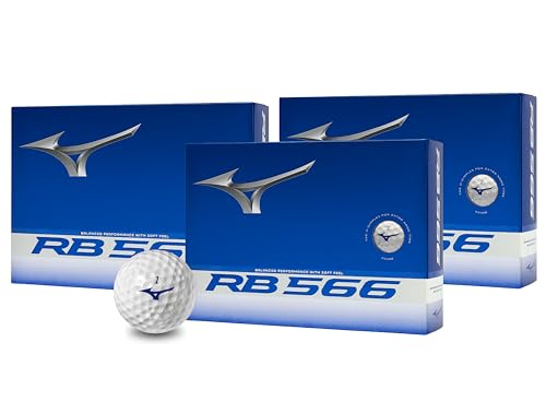 Mizuno 2024 RB 566 Golf Balls - White, 3 Dozen | High Energy Soft Feel