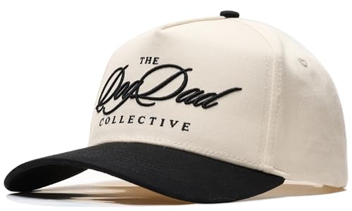 Dog Dad Hat for Men - 3D Embroidered Dad and Dog Dad Trucker Hat - Beige/Black