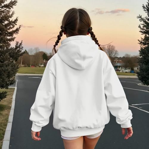 Christian Hoodie for Girls - Be The Light Sweatshirt, White, 11-12 Years