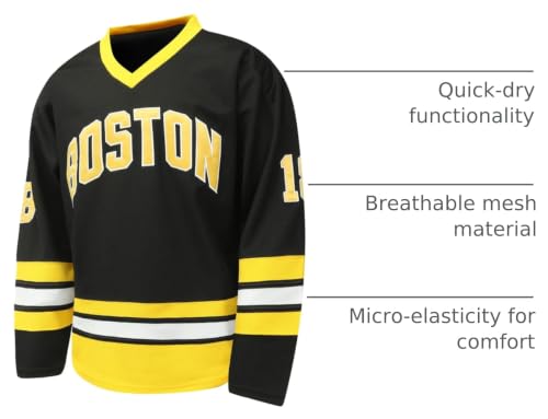 Happy Gilmore #18 Stitched Ice Hockey Jersey - Large/Black