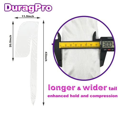 Silk Durag for Men and Women Gift Set - White Satin Do Rag