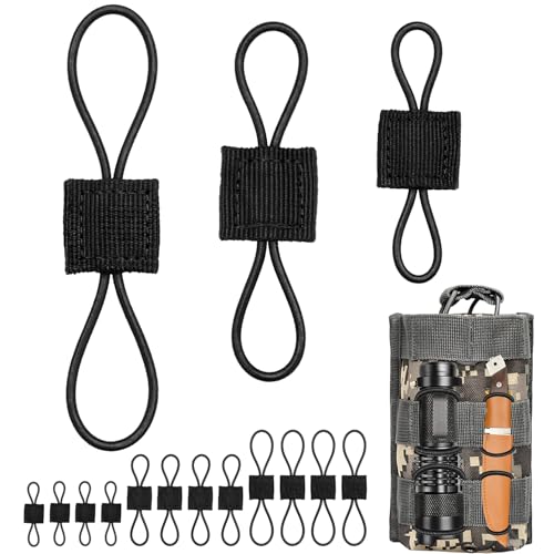 15PCS Tactical Molle Backpack Attachment Set - Elastic Webbing - Black