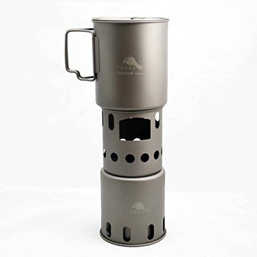 TOAKS Titanium Collapsible Camping Stove - Ultralight Portable Wood Burner