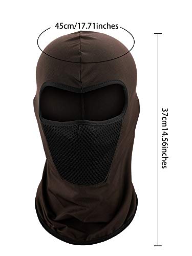 Blulu Balaclava Ski Mask 6-Pack – Full Face Cover, Sun Protection, Breathable, Black/Gray/Navy/Khaki/Shiny Green (Medium)