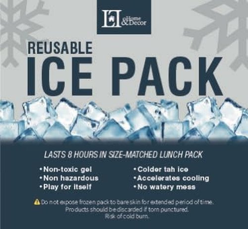 LL Home & Decor • Reusable Ice Packs for Coolers – Pack of 5 Slim Long-Lasting Gel Freezer Packs, Durable & Leak-Proof, Perfect for Lunch Bags, Camping, Fishing, and Picnics