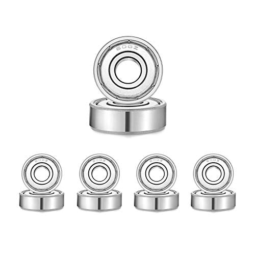 608Z Sealed Deep-Groove Ball Bearings - 8x22x7mm, 10 Pack
