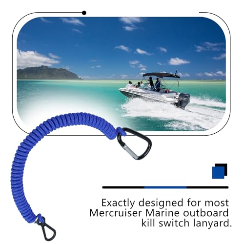 Marine Outboard Key Lanyard - Blue, Fits Most Models