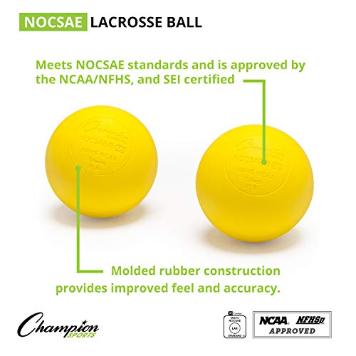 Official Lacrosse Balls - 1-Pack Yellow, NCAA & NFHS Certified