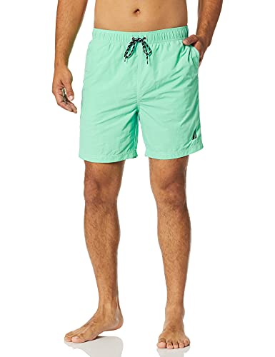 Nautica Men’s Solid Quick-Dry Classic Logo Swim Trunk – Mint Spring (Dark), Large