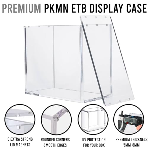 Acrylic Display Case for Elite Trainer Boxes - Clear, Magnetic, 8mm+5mm Thick