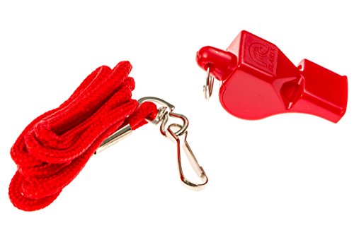 Loud Pealess Whistle with Lanyard - Red