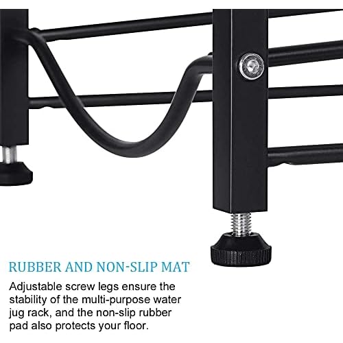 LIANTRAL 5 Gallon Water Bottle Rack - Detachable Heavy Duty 3-Tier Stand for Home, Office (Black)