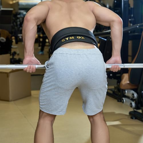 GYM OX 2-in-1 Weightlifting & Dip Belt Black S (24-27.5") with Quick-Release Buckle