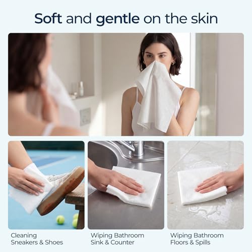Compressed Disposable Face Towels - 10 Pack, 12" x 11", Quick-Drying