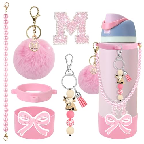 Highland Cow Keychain Set for Owala Bottles - Pink