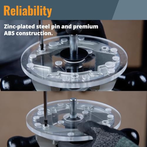 POWERTEC Router Centering Pin and Cone Set Compatible with Bosch Router Sub Bases with 1/2" & 1/4" Ends, Calibrate Router Base Plates, Centering Template Guides on Routers & Accessories, 71833