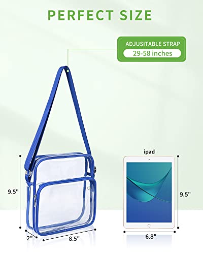 Clear Messenger Bag for Women - Stadium Approved - Blue