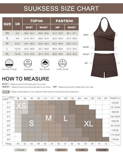 Pink Women 2-Piece Halter Workout Set with Open Back Padded Tank & High-Waisted Biker Shorts