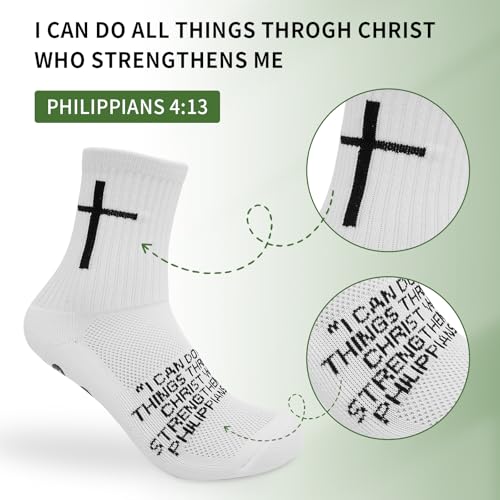 Youth Grip Soccer Socks - Anti-Slip with Bible Matthew 19:26