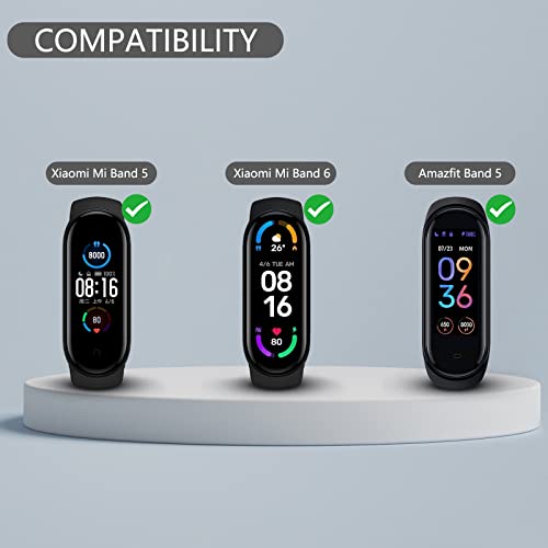 Replacement Silicone Sport Strap for Amazfit Band 5 - 2 Pack Black