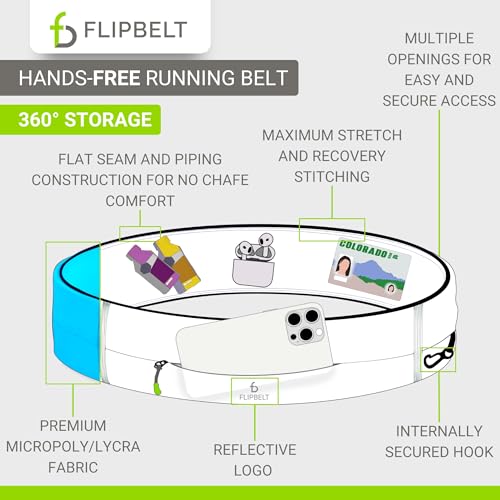 Zipper Running Belt - Medium Black Waist Pack for Fitness