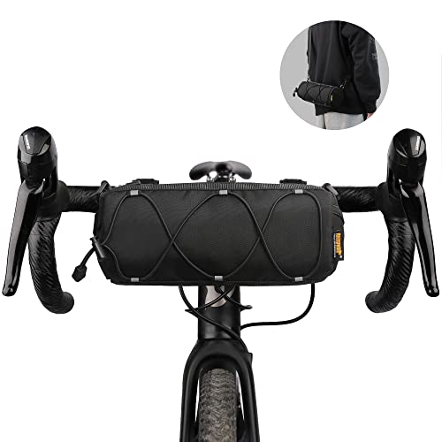 Bike Handlebar Bag with Shoulder Strap - Black