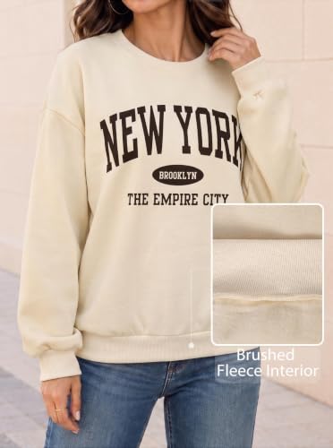 Hilinker Women's Oatmeal Large Fleece Crewneck Sweatshirt