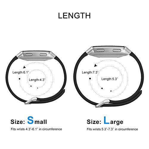 Replacement Sport Strap for Ionic Smart Watch - F-Black, Large