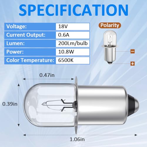 XPR18 18V Xenon Flashlight Bulb 4 Pack - DW9083 DW908 DC509 Compatible