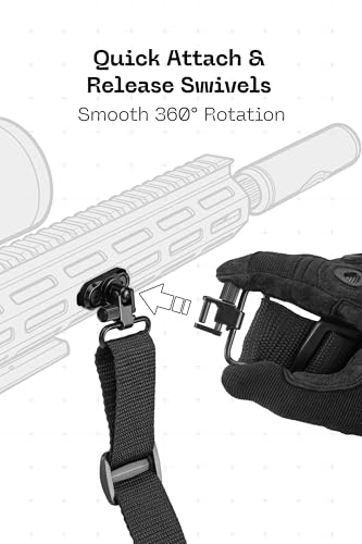 Adjustable Padded Rifle Sling with Swivels - 23" to 52"