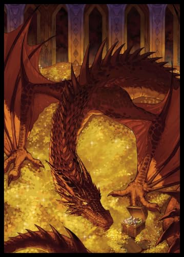 FUNinEDH Dragon the Golden MTG Card Sleeves 100 Count EDH Commander Protective Deck Sleeves