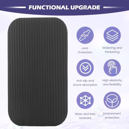 Yoga Knee Pad Cushion - Non-Slip Foam Mat, Black, 38x17x1.5CM