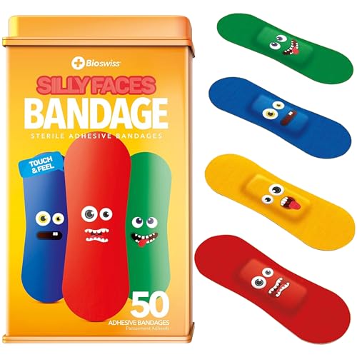 Silly Face Adhesive Bandage Set - Latex Free, 50 Count