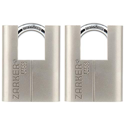 J45S keyed Alike Padlocks, Heavy Duty Stainless Steel Shackle Lock, 6 Keys, Waterproof and Rustproof Storage, Warehouses, Garage, Outdoors, 2-Pack
