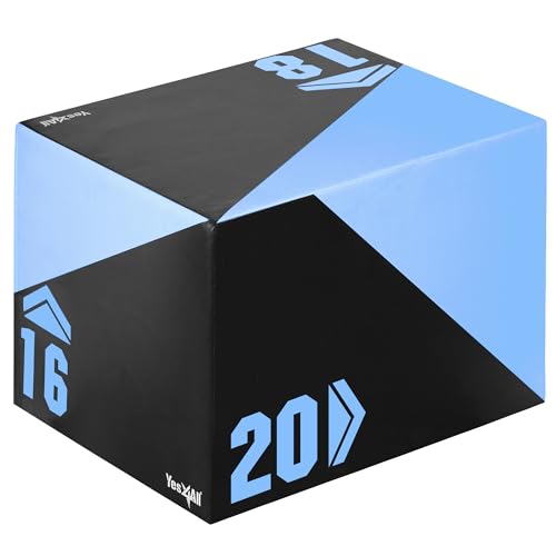 3-in-1 Foam Plyometric Jump Box - 20" x 18" x 16" - 27 lbs