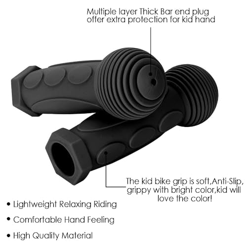 Scooter Grips for Kids - Soft TPR Handlebar Grips 22.2mm - Black