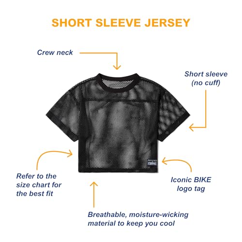 Bike Athletic Unisex Short Sleeve Practice Jersey Top Large X-Large Black