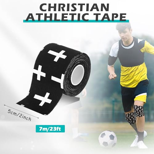 Athletic Tape 2 Inch x 23 ft Cotton - Black for Sports