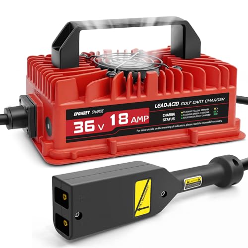 36V Golf Cart Battery Charger - 18 Amp Rapid Charging - Red