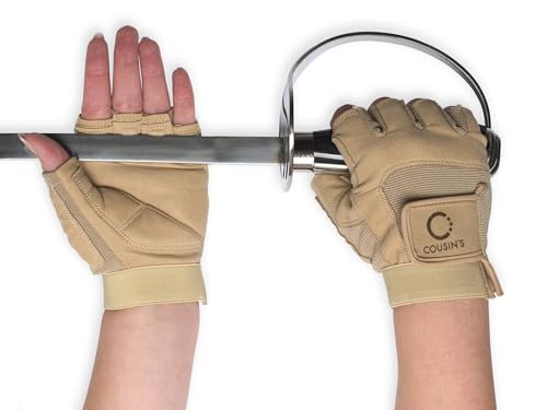 Color Guard Gloves - Fingerless Tan Performance Gloves - Small