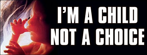 Pro Life Bumper Sticker - I'm a Child Not a Choice, 3x9 Inch